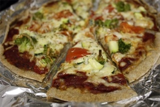 A homemade pizza