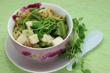 Green Tea, Tofu, and Noodle Soup
