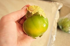 Peel and rinse the tomatillos