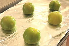Place tomatillos on baking sheet