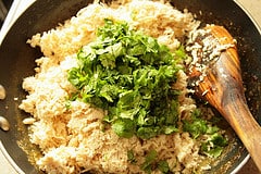 Stir in the chicken and cilantro. Salt to taste