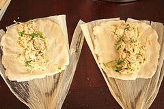 Unfold 2 corn husks