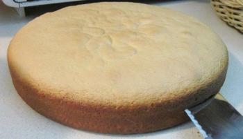 split the cake in half