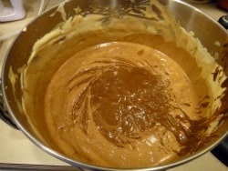 the chocolate base to the egg mixture and whisk to combine