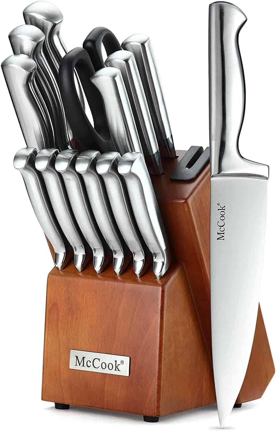 McCook MC24 15 Pieces Kitchen Knife Set with Block Knife Cutlery