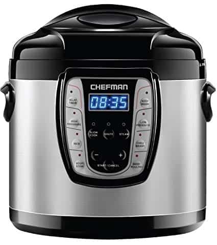 Chefman RJ40-6-CH 6 Qt Electric Multicooker, 9-in-1 Programmable Cooker