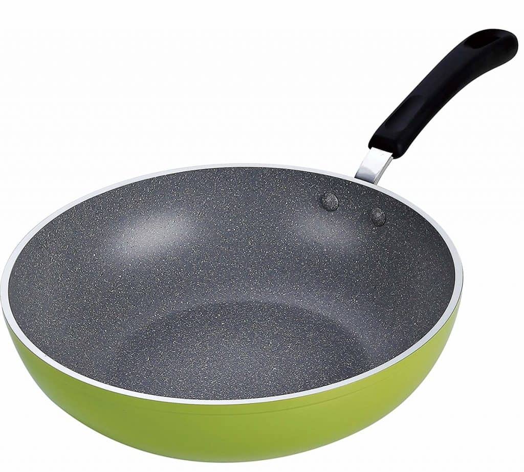 Cook N Home 12-Inch Nonstick Stir Fry Wok Pan, Green, 30cm
