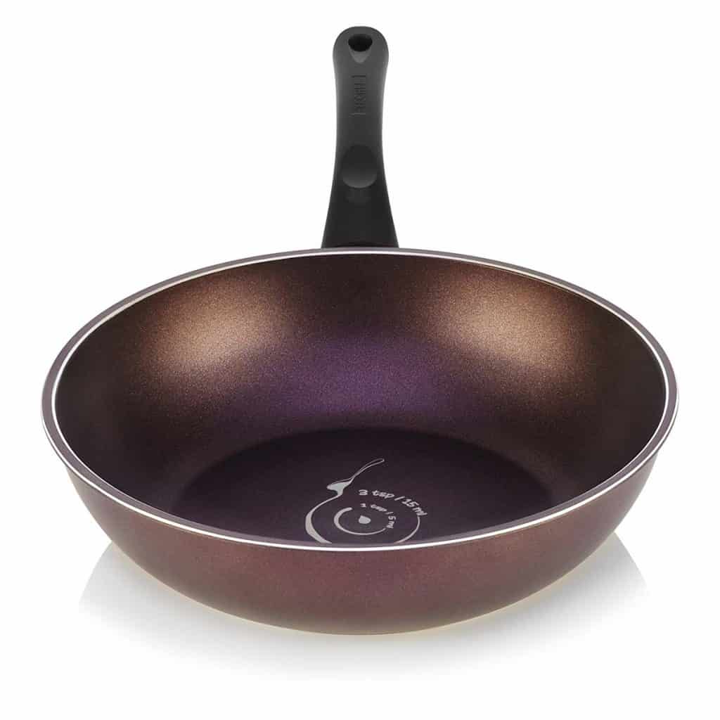 TeChef Art Pan Collection-30cm(12-Inch) Wok/Stir-Fry Pan, Coated 5 Times with Teflon Select Non-Stick Coating(PFOAFree), Aubergine Purple