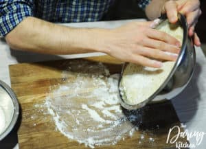 Knead the dough a few times to mix together