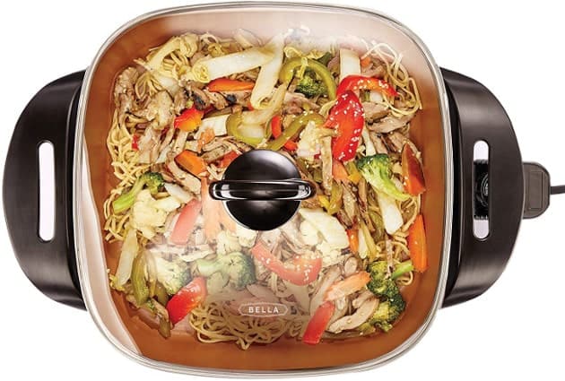 5 BELLA 14607 Ceramic Copper Titanium Electric Skillet 