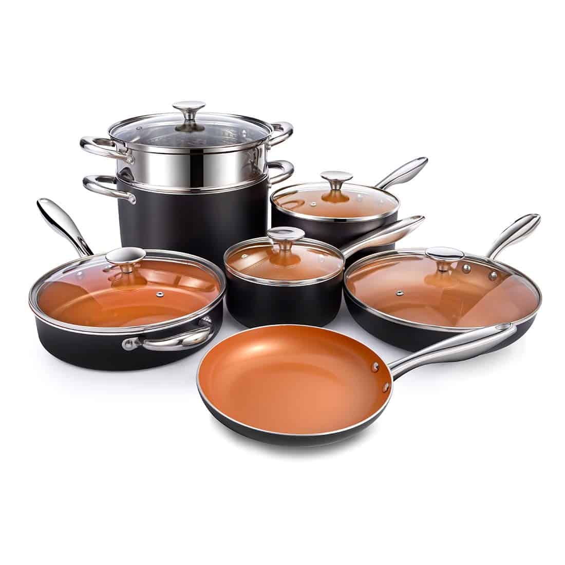 BESICO Nonstick Skillet Set, Heavy Duty Non-Stick Frying Pans, Titanium  Coati