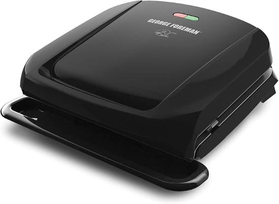 GEORGE FOREMAN 4-SERVING GRILL AND PANINI PRESS WITH REMOVABLE PATES
