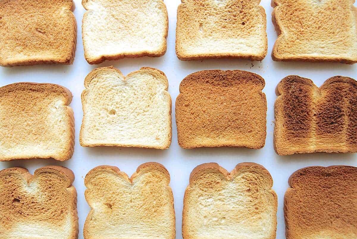 Different toast doneness levels