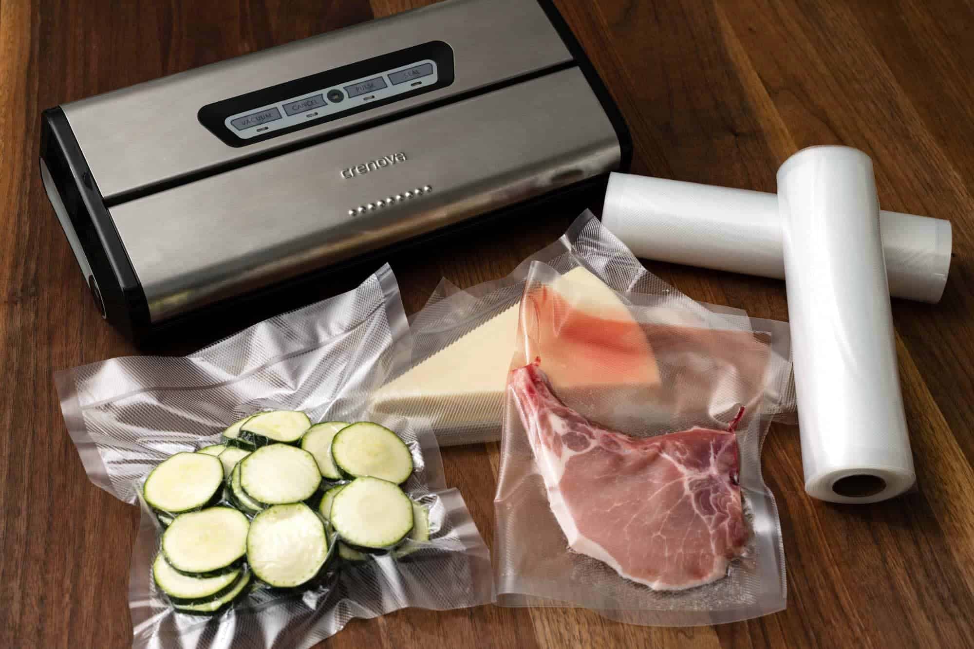 Vacuum Sealer with meat and veggies