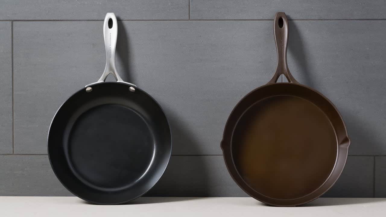 cast iron vs stainless steel pan