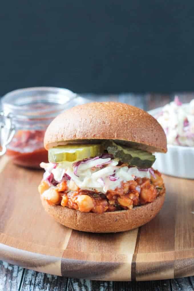 SLOPPY PINEAPPLE CHICKPEA BBQ SANDWICH