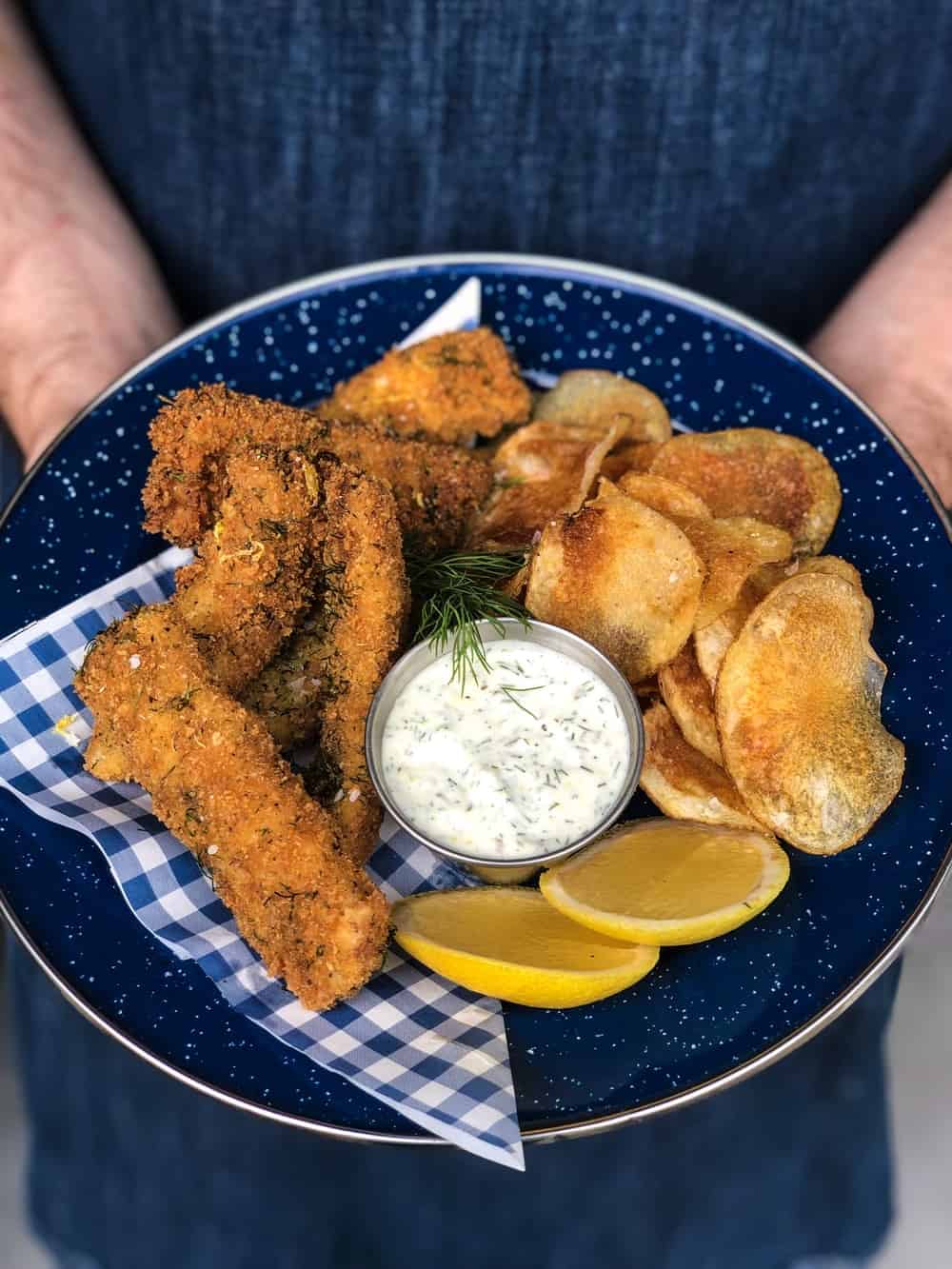 Plating fried foods