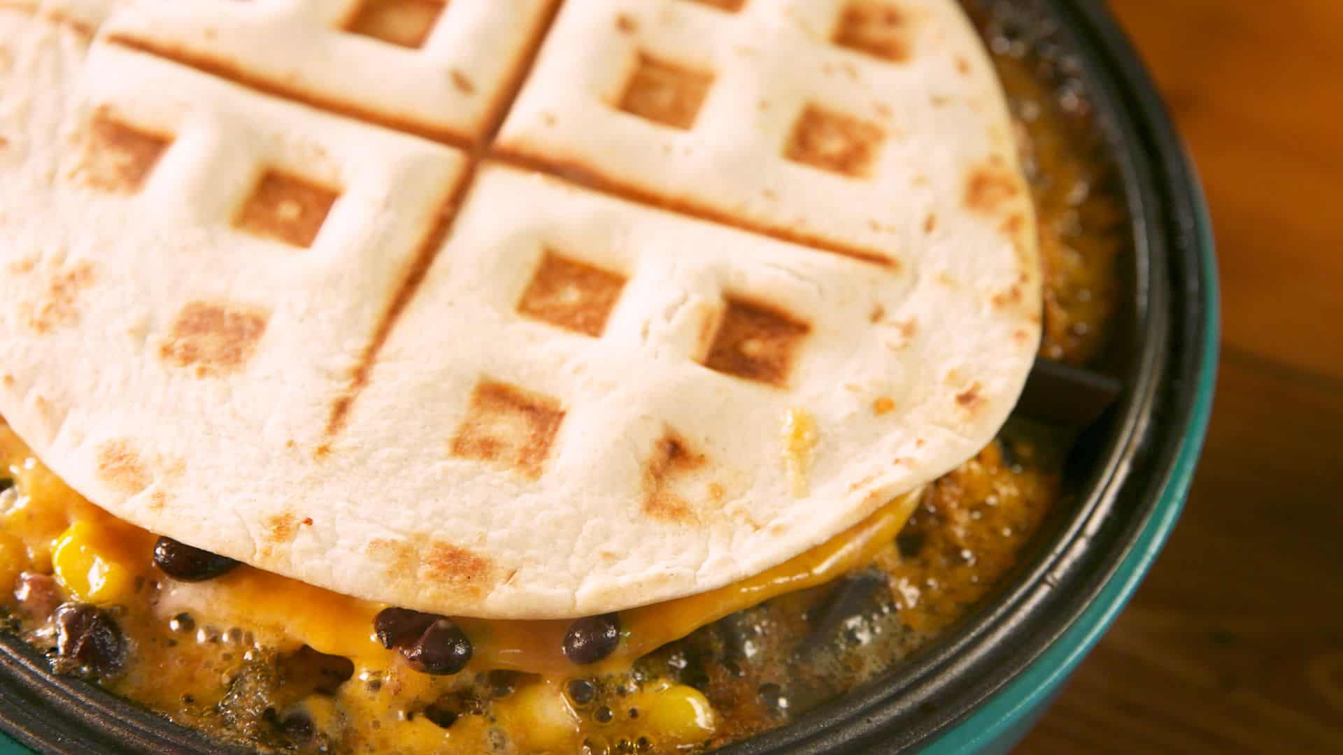 Waffle maker quesadilla