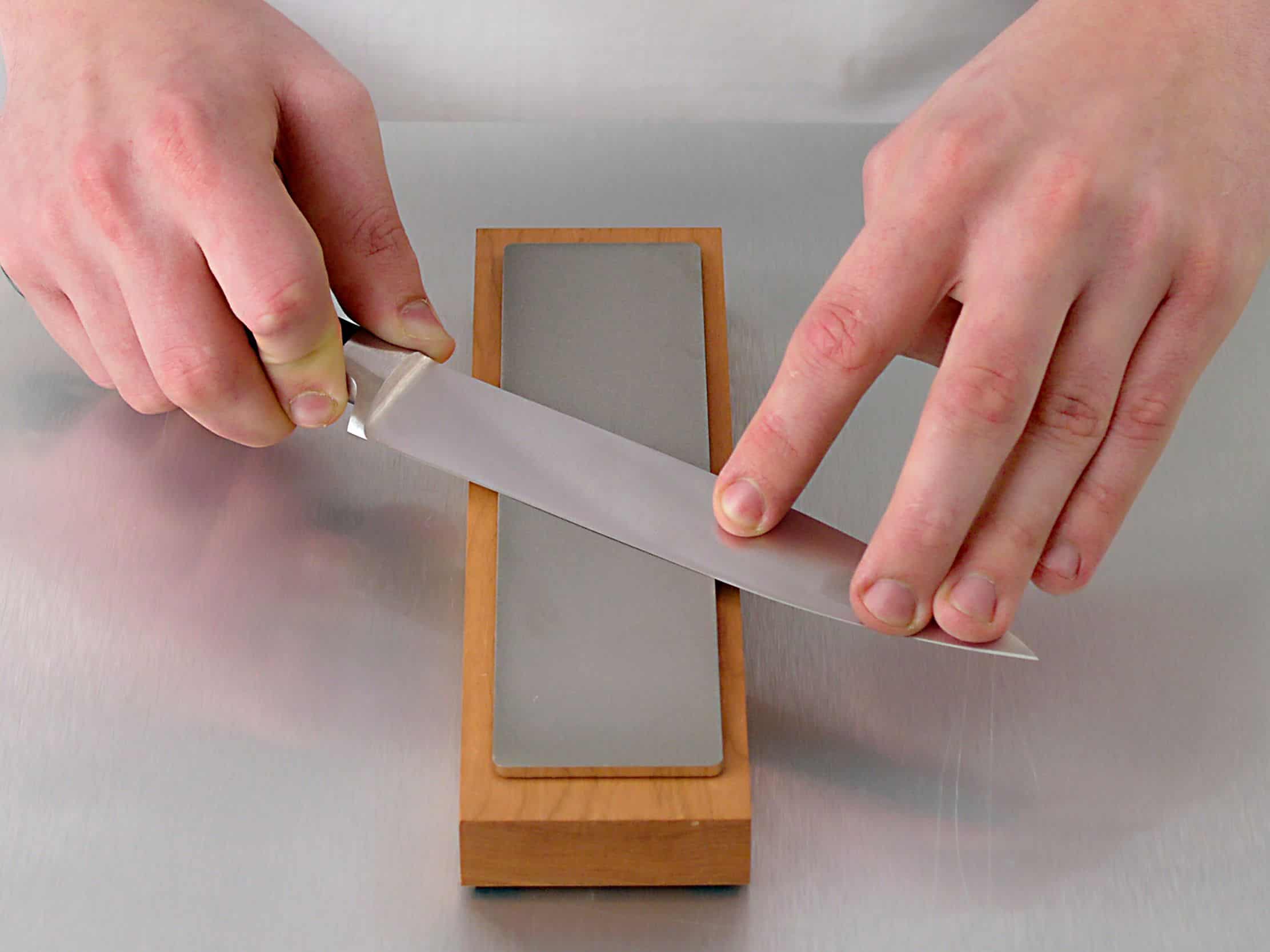 Sharpen a Chef Knife Using a Whetstone