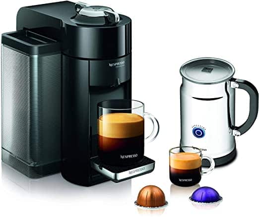 Nespresso A+GCC1-US-BK-NE VertuoLine Evoluo Deluxe Coffee &amp; Espresso Maker with Aeroccino Plus Milk Frother, Black (Discontinued Model)