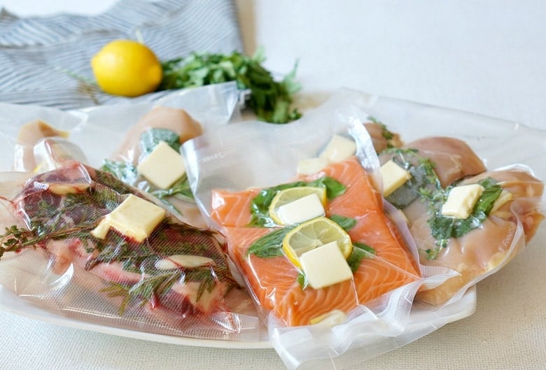 Food prep for vacuum sealer bags