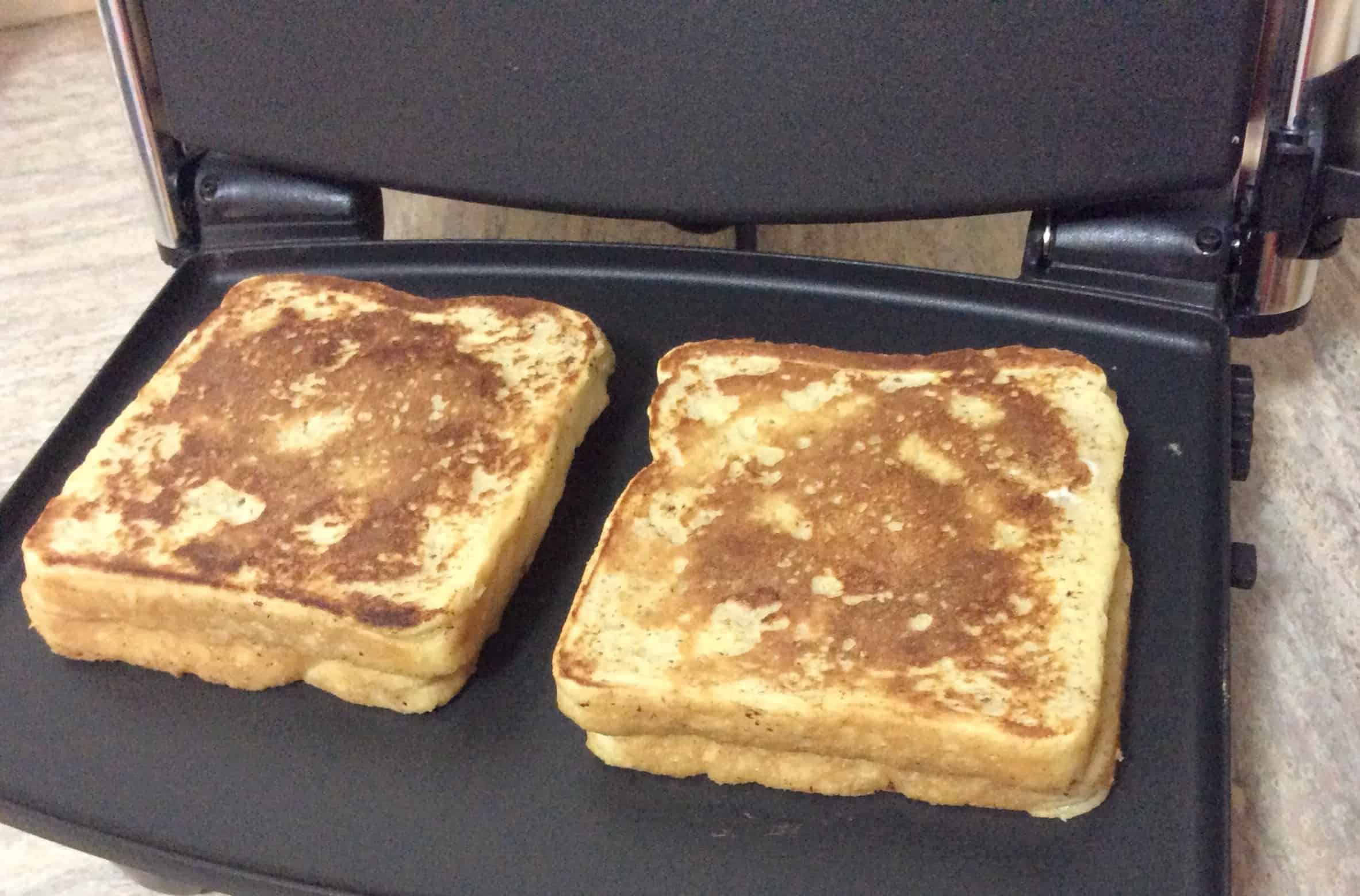 Making toast using a sandwich press