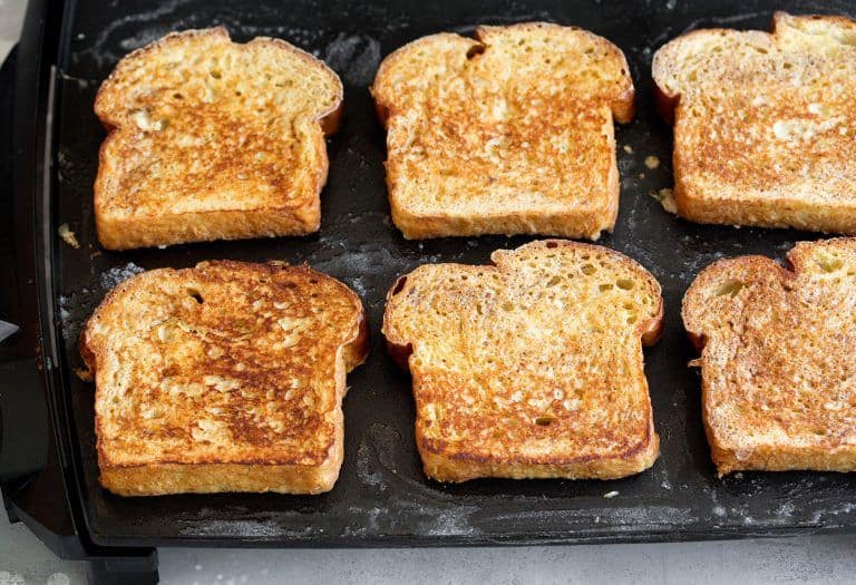 Toasting bread on a pancake griddle