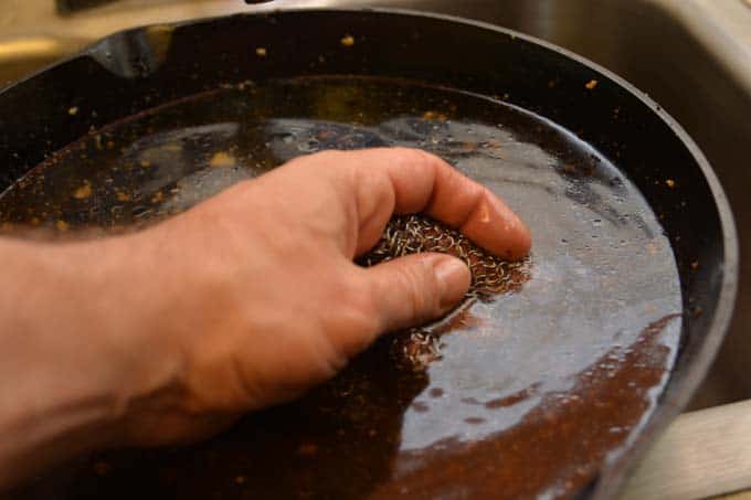 Cleaning carbon steel pan