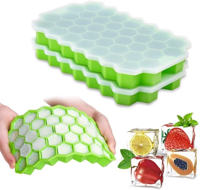Rechichhre 2-Pack Ice Cube trays with lids