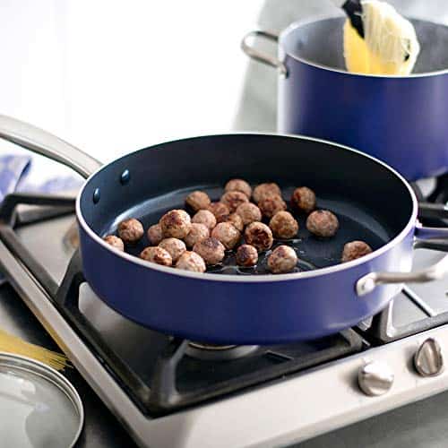 Blue Diamond 10 in. Aluminum Ceramic Nonstick Frying Pan in Blue