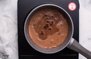 Chocolate ice cream saucepan
