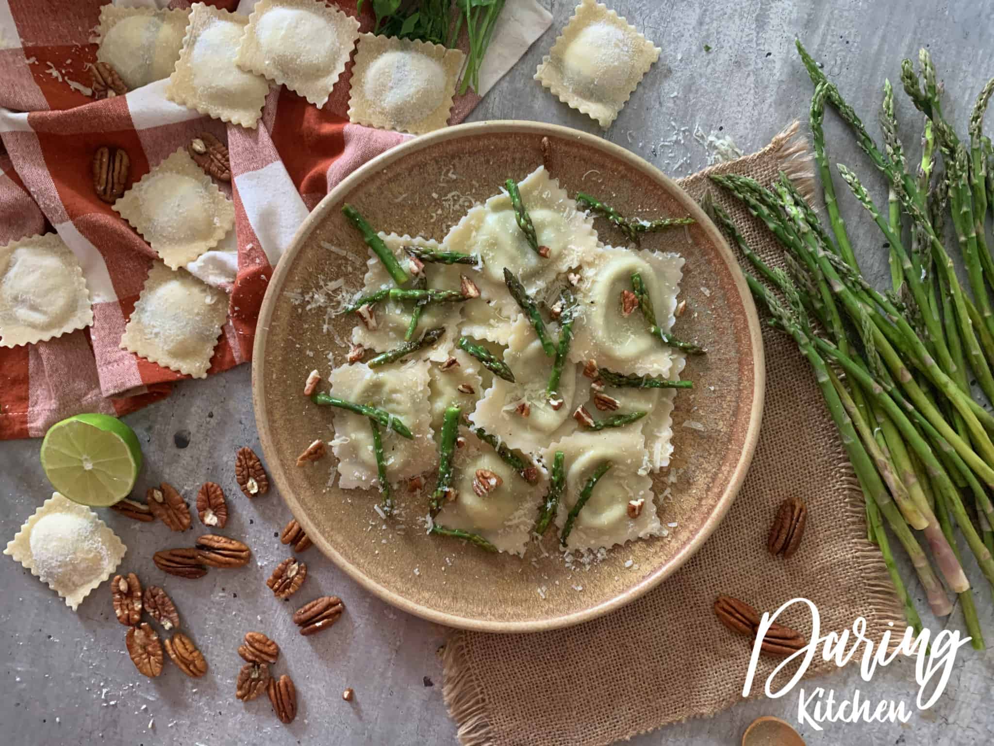 Ravioli With Sautéed Asparagus And Walnuts - Daring Kitchen