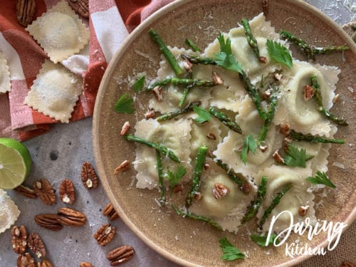 Ravioli With Sautéed Asparagus And Walnuts - Daring Kitchen