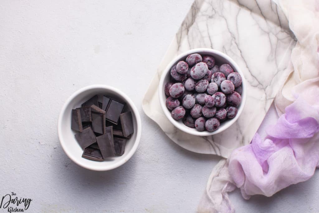 Chocolate blueberries ingredients