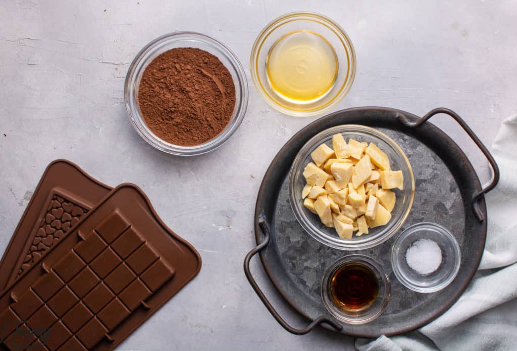 Homemade chocolate ingredients