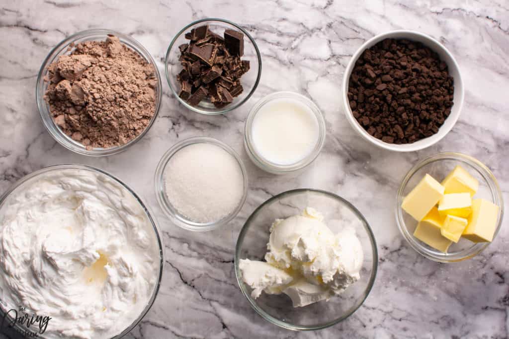 Chocolate lasagna ingredients