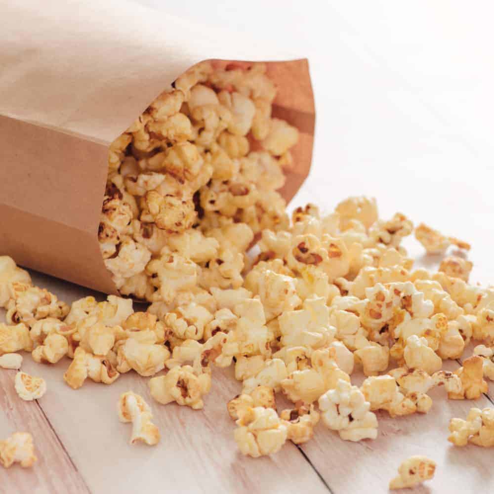 remove popcorn from plastic bag