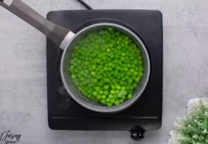 Cooked peas bring to boil