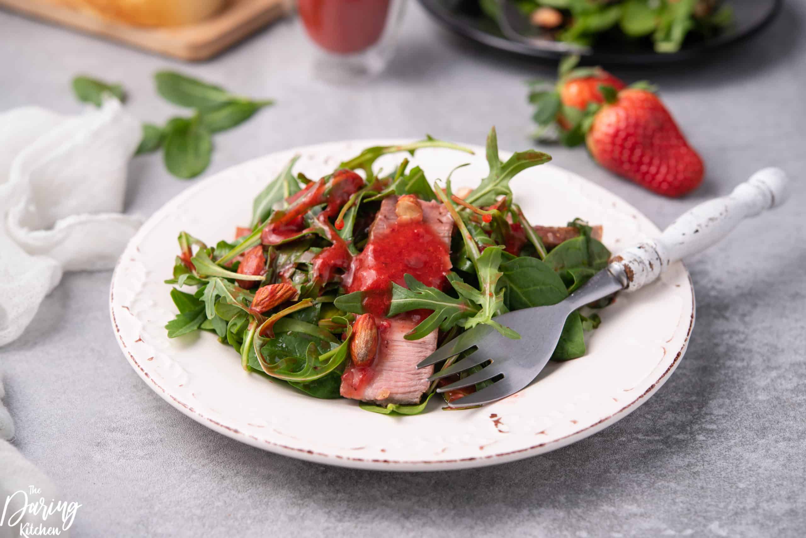 Steak strawberry salad