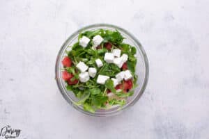 Watermelon arugula salad add feta