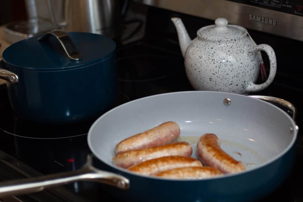 Caraway Home Navy Blue Non-Stick Ceramic Sauté Pan + Reviews