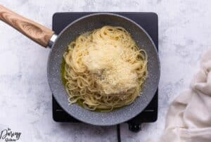 Add in cooked and drained pasta