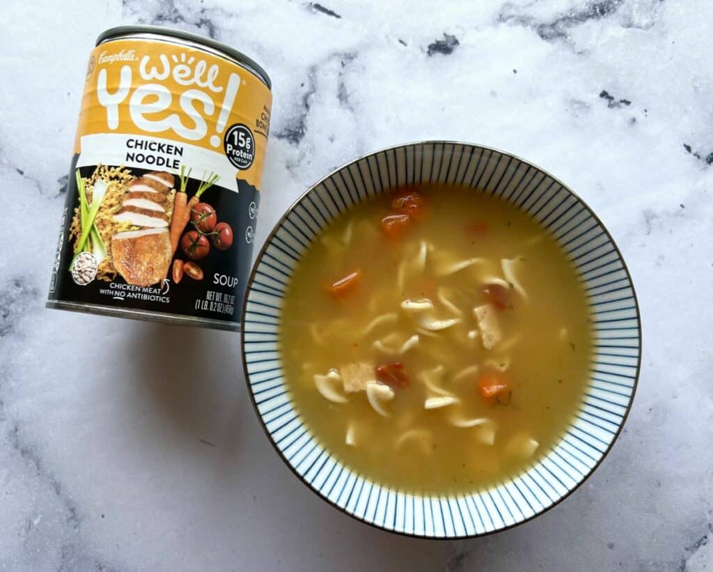 Best Canned Chicken Noodle Soup Tasted And Reviewed Daring Kitchen   Campbells Well Yes Chicken Soup 1024x821 